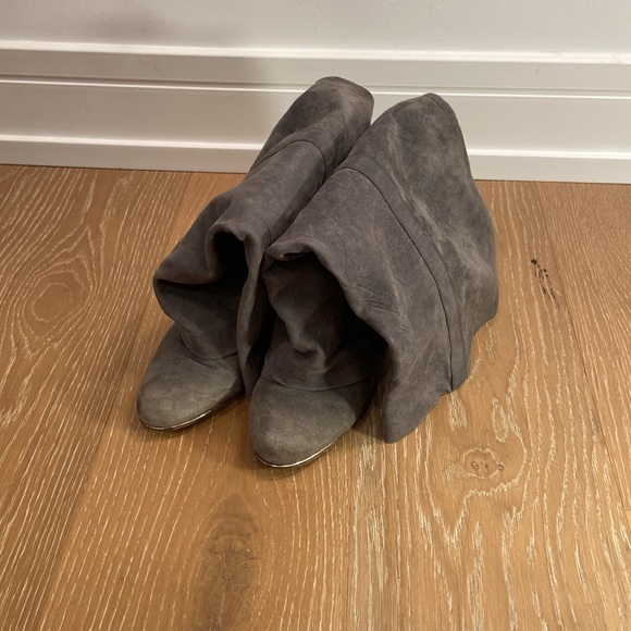 See by Chloe Grey Suede Heel Covered Boots - Picture 2 of 6